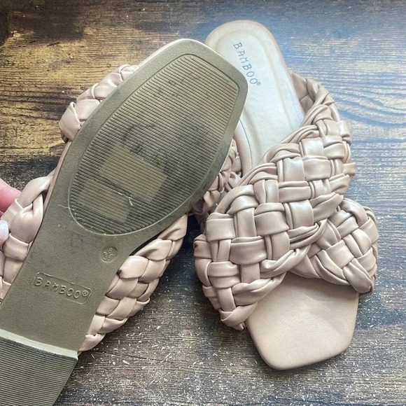 Bamboo Beige Tan Braided Sandals size 8 - Picture 6 of 6